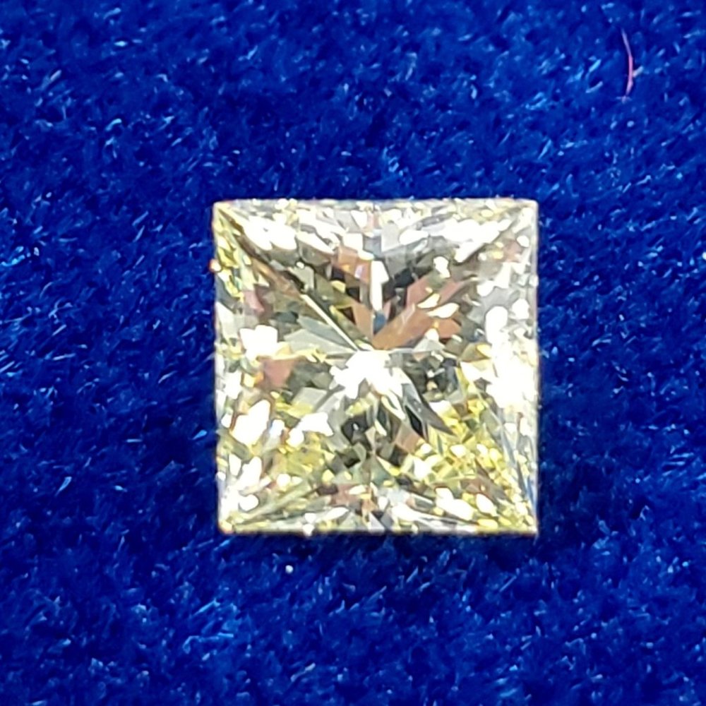 Fancy Yellow Color Princess Cut Natural Diamond